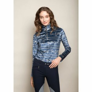 RONNER ダンシングホース ベルベット ジップシャツ 長袖 レディース